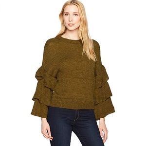 JOA Women's Ruffle Sleeve Sweater